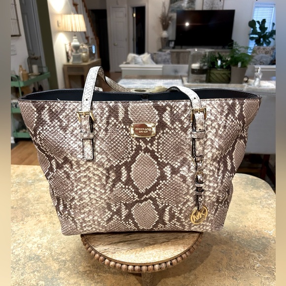Michael Kors Handbags - Michael Kors Snake Skin Look Tote Bag